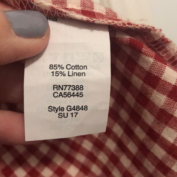 Madewell gingham bell sleeve top sz xs - Picture 6 of 7